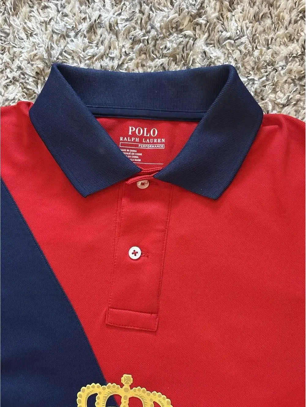 Polo Ralph Lauren Mens Nautical Crest Performance Stretch Polo Shirt Size Medium